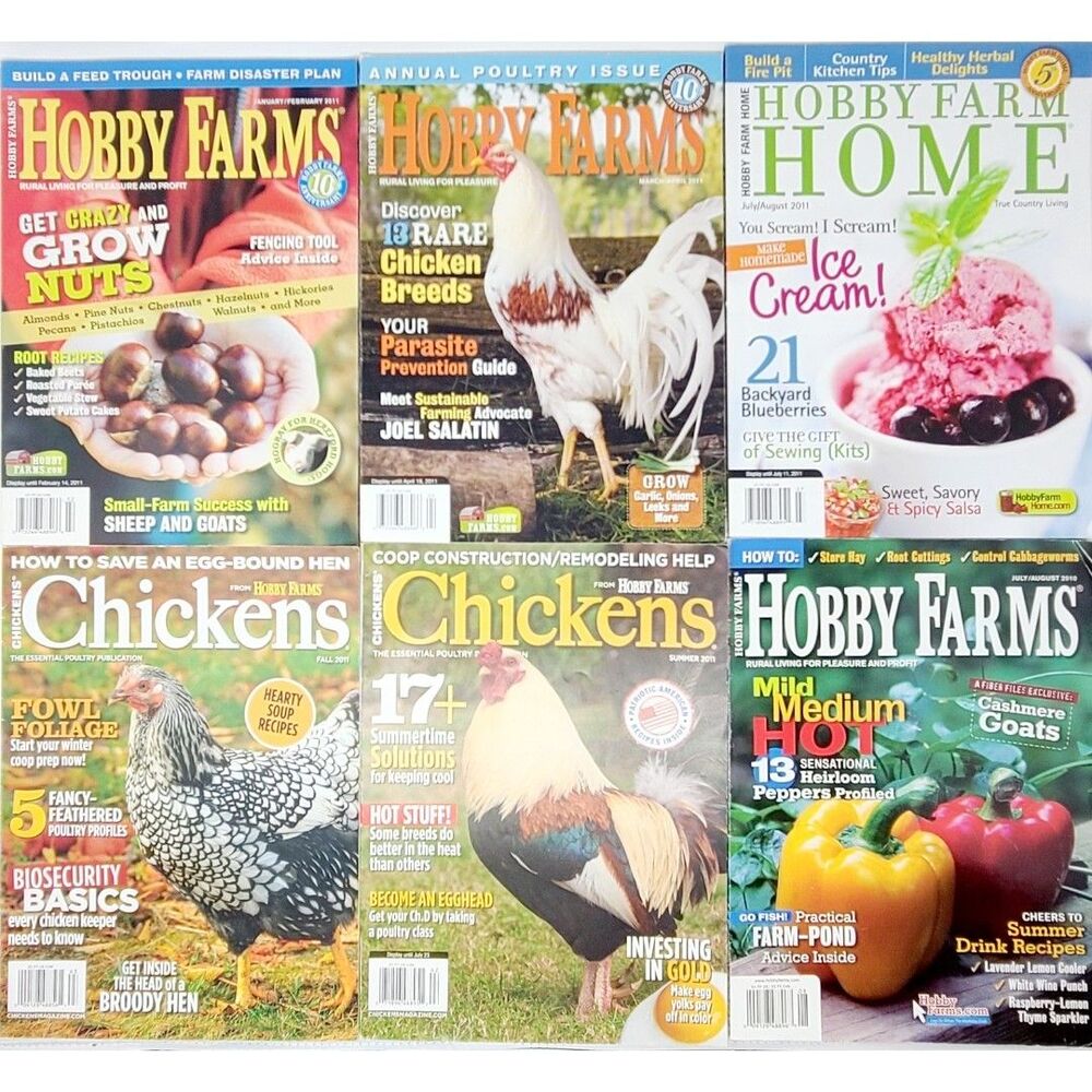 VALUE BUNDLE: Hobby Farms Magazine Lot 6 Issues Chickens Homesteading Farm